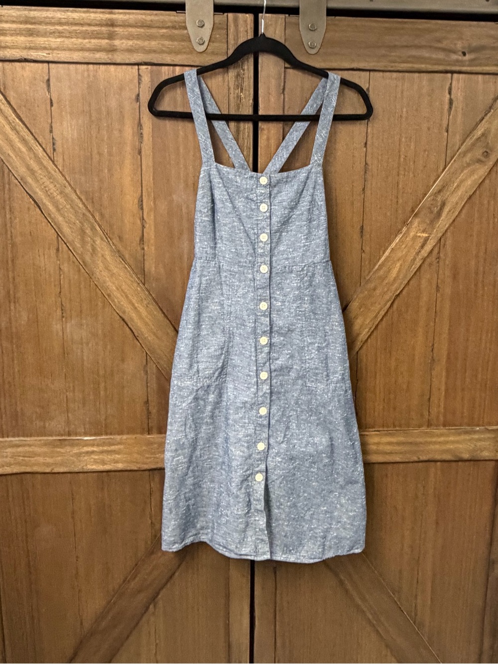 Madewell Chambray Tank Button-Front Cotton Cottagecore Midi Dress Size 2 - Picture 4 of 7